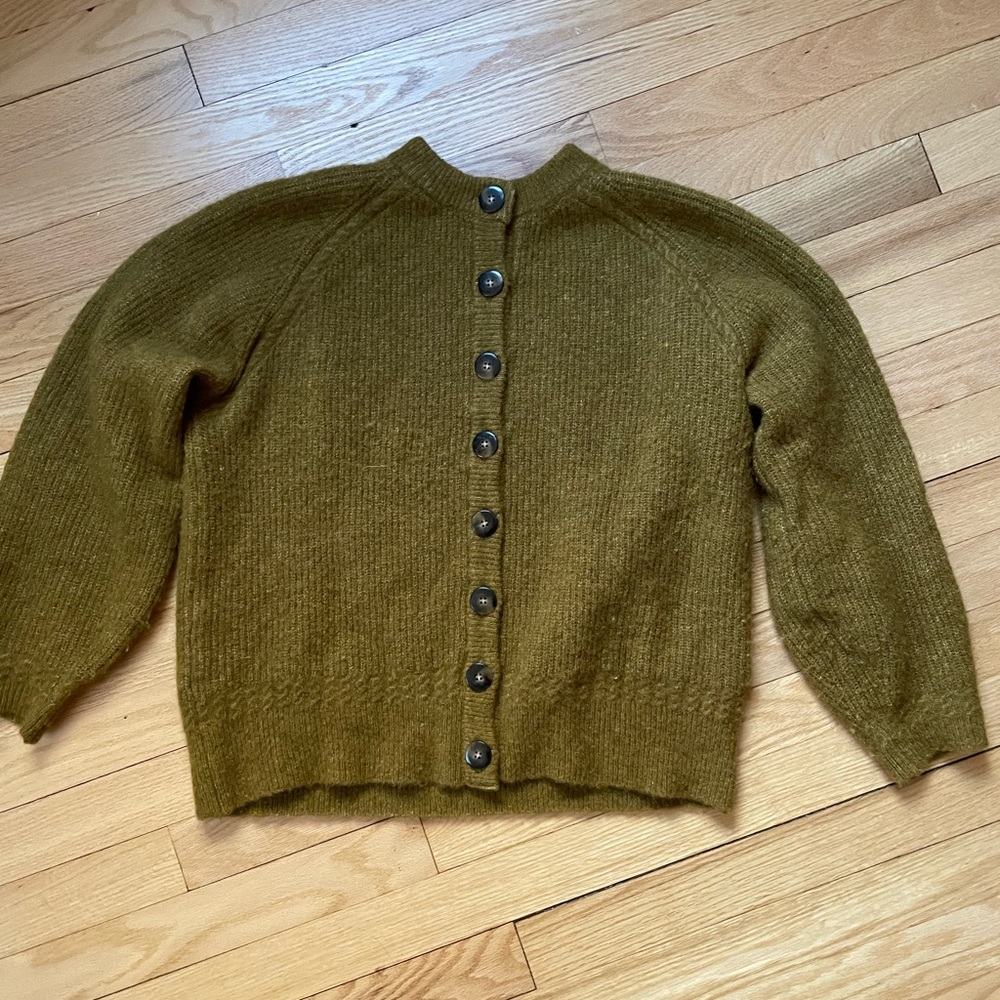 Sezane Olive Othello cardigan